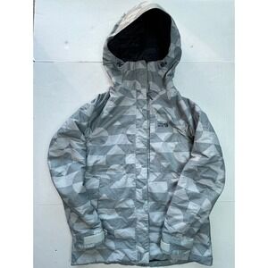 Mountain Hardwear Womens Insulated Geometric Print Hooded Jacket Sz M Outdoors